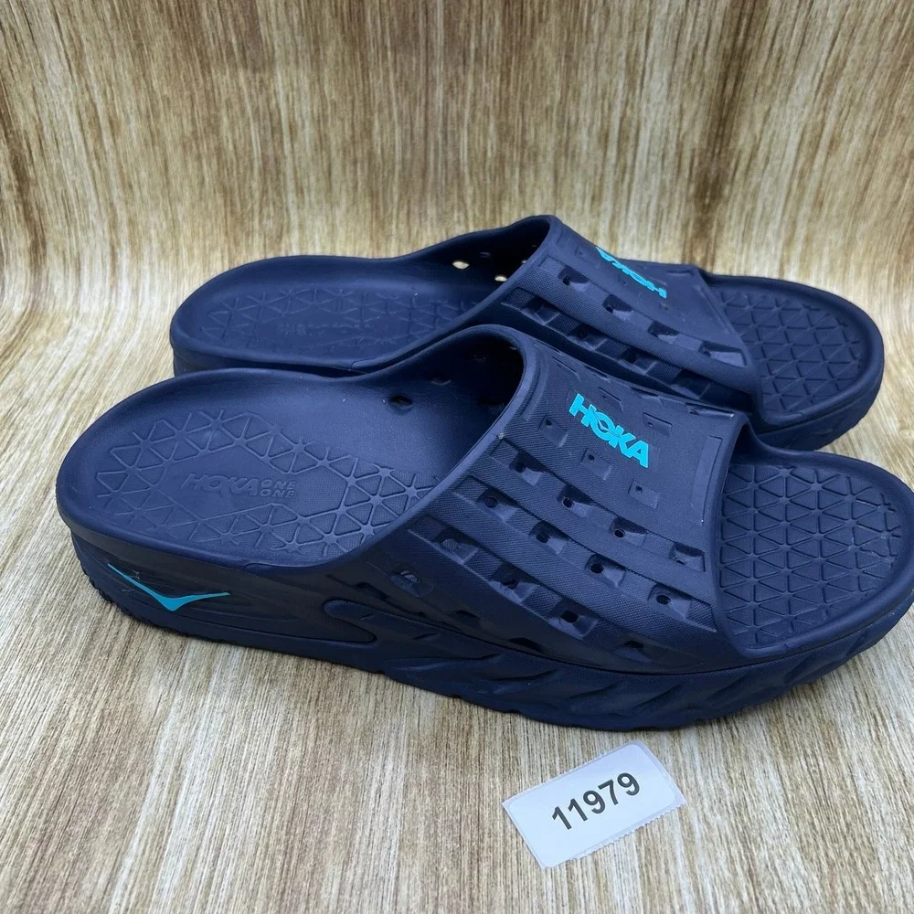 Hoka One One Ora Recovery Slide 2 Men's Size 14 Navy Blue Teal 1099673